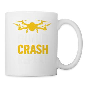Build Crash Repeat – Drohnenpilot Spruch - Tasse - Weiß - Rechts