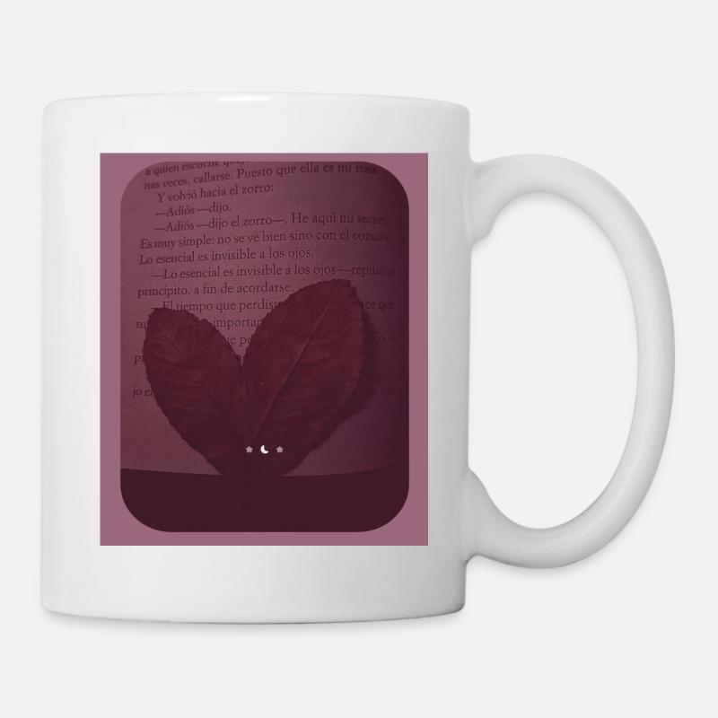 Cœur de feuilles au clair de lune - Mug blanc - blanc