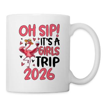 Conception de fête de flamants roses pour un voyage entre filles 2026 - Mug blanc - blanc - Droite