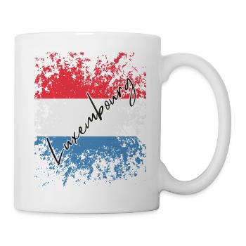 Luxemburger Grunge-Flagge, ich liebe Luxemburg - Tasse - Weiß - Rechts