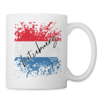 Luxembourg grunge flag, I love Luxembourg - Mug - white - Right