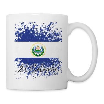 Drapeau grunge salvadorien, j’adore El Salvador - Mug blanc - blanc - Droite