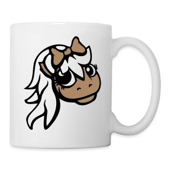 Pferd Mädchen weiblich süß hübsche Schleife Frau - Tasse - Weiß - Rechts