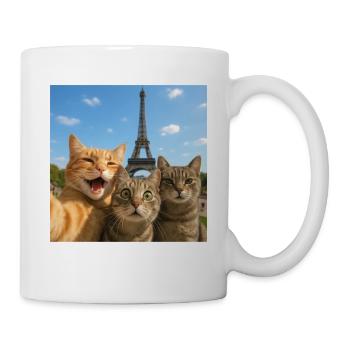 Cats selfie in Paris Romantic Cat Moment Gift - Mug - white - Right