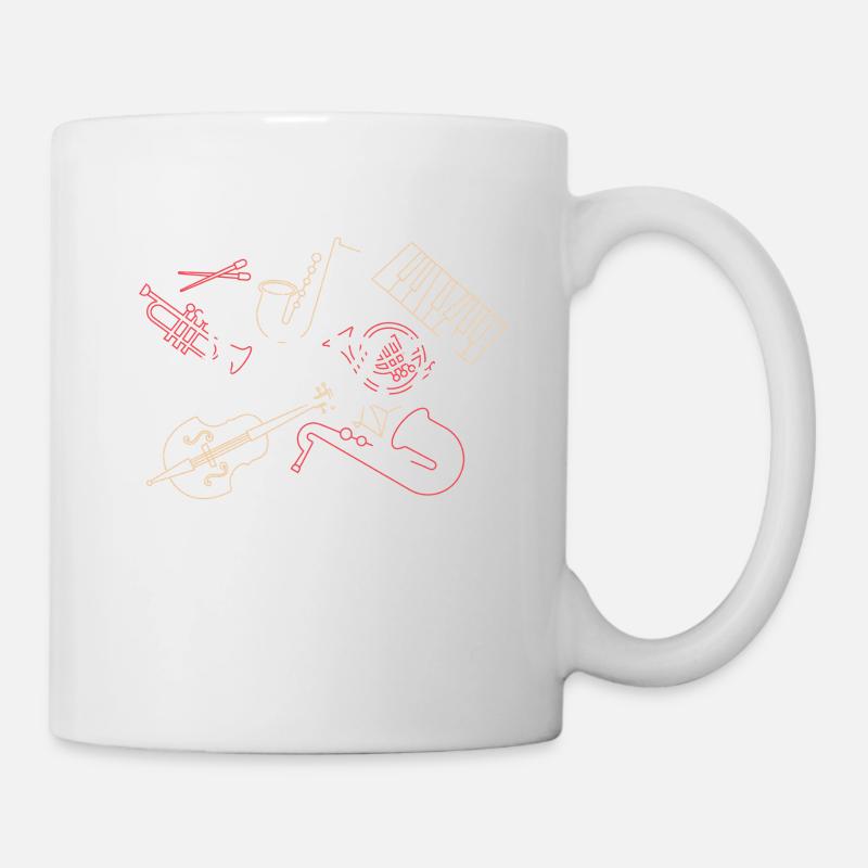 Jazz Instruments de musique Art Design Jazz Musique - Mug blanc - blanc