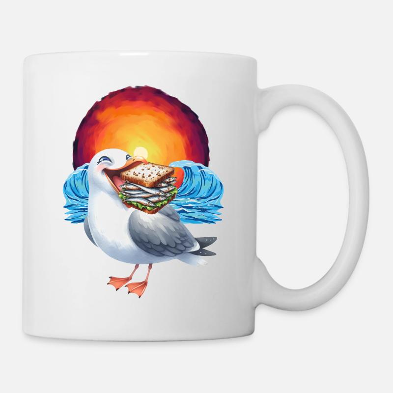 Sandwidsch Hareng Poisson Mouette Maritime - Mug blanc - blanc
