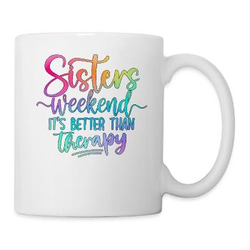 Geschwister Wochenende Spruch - Tasse - Weiß - Rechts