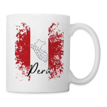 J'aime le Pérou, le drapeau péruvien - Mug blanc - blanc - Droite