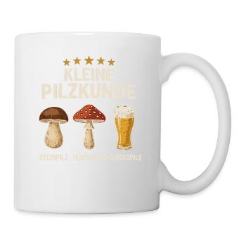 Kleine Pilzkunde Bier Spaß Design - Tasse - Weiß - Rechts