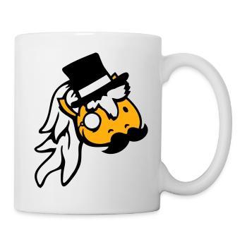 Cheval Sir Lord Rich Monocle Lunettes Chapeau haut de forme - Mug blanc - blanc - Droite