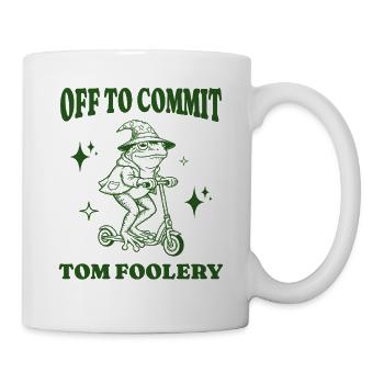 Off To Commit Tom Foolery Funny Frog Illustration - Mug - white - Right