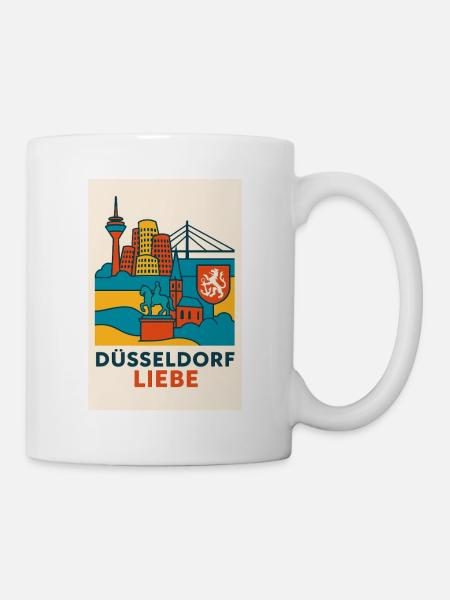 Düsseldorf Skyline Düsseldorf Liebe - Tasse - Weiß