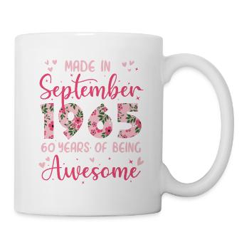 Septembre 1965 Anniversaire 60 Ans Pour Femmes - Mug blanc - blanc - Droite