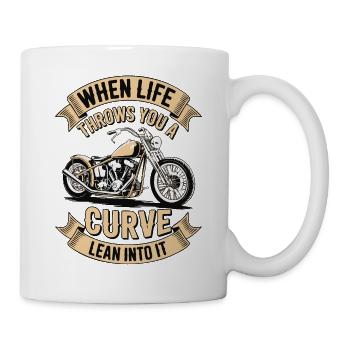 Quand la vie vous lance une courbe – Biker Design - Mug blanc - blanc - Droite