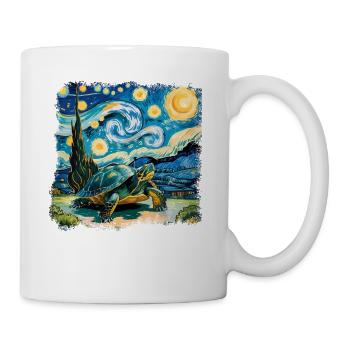 Nuit étoilée tortue oeuvre - Mug blanc - blanc - Droite