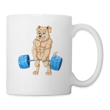 Chien musclé golden retriever Poids de levage - Mug blanc - blanc - Droite