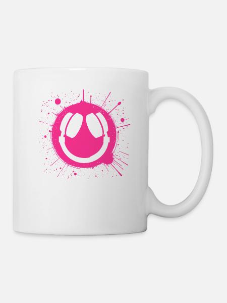 Lebendiges Happy Face Graffiti Design - Tasse - Weiß