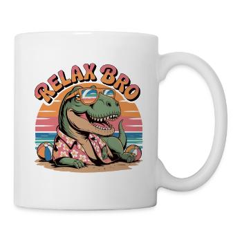 Relax Bro Dinosaur Beach Pattern - Mug - white - Right