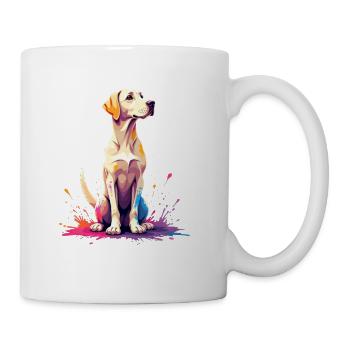 Colorful Labrador dog portrait on spray paints - Mug - white - Right