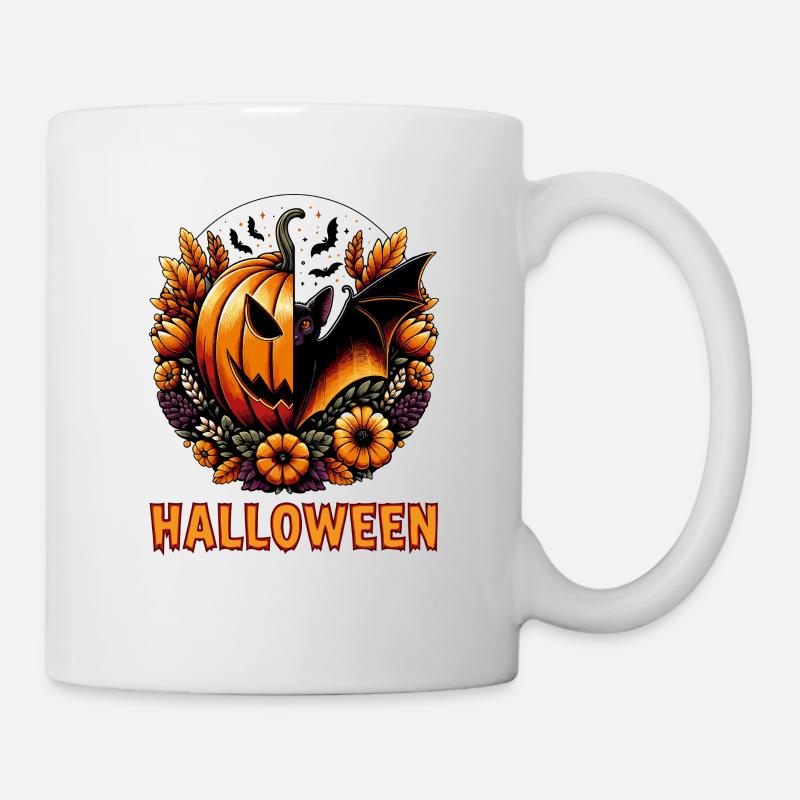 Spooky Pumpkin Hollow Halloween Design - Mug - white