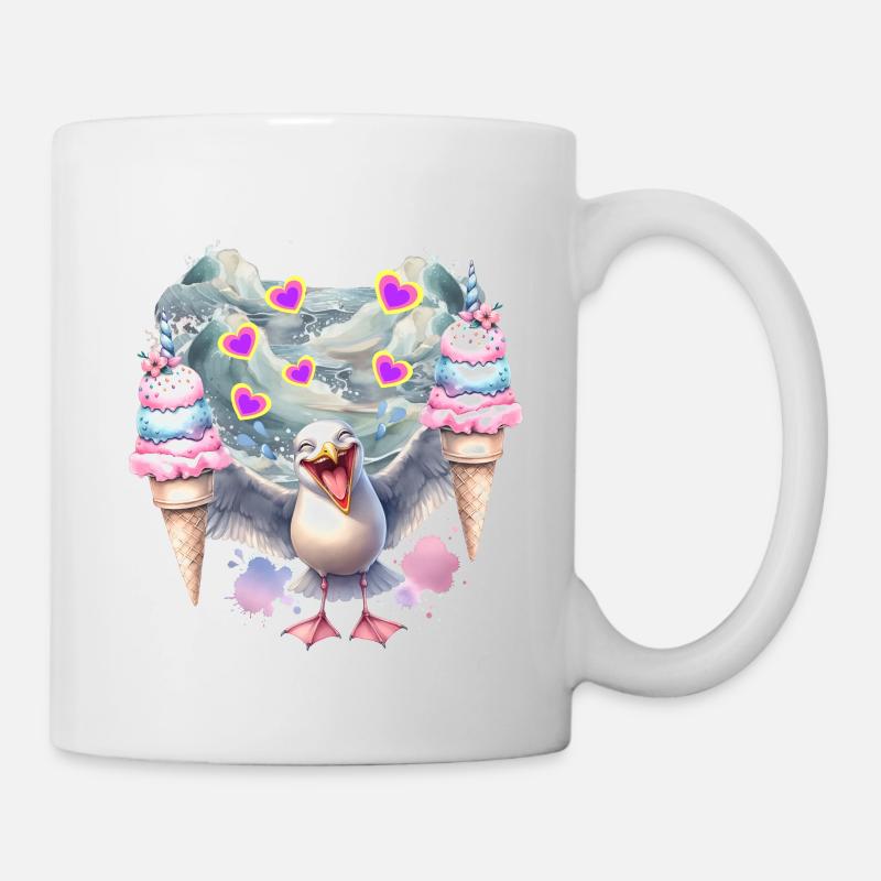Möwe Nordsee Ostsee Urlaub Kinder Eis - Tasse - Weiß