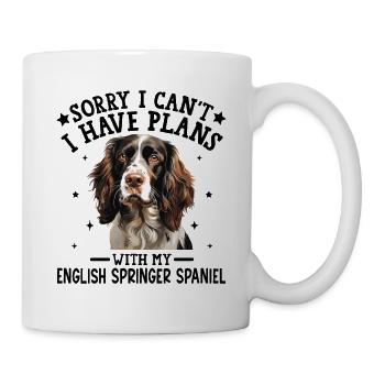 Elegantes Springer Spaniel Portrait Design - Tasse - Weiß - Rechts