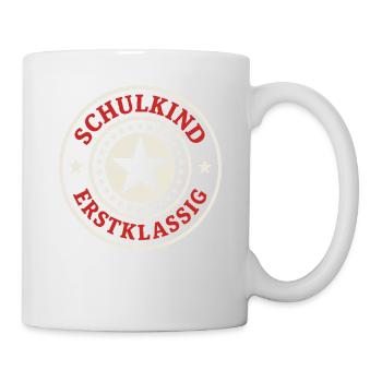 Schulkind Erstklassig Badge - Tasse - Weiß - Rechts