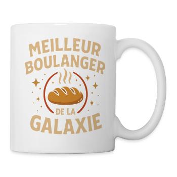 Bester Bäcker Galaxie humorvolles Geschenk - Tasse - Weiß - Rechts