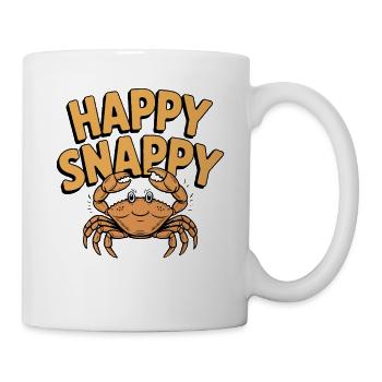 Crabe fantaisiste avec texte vif et heureux - Mug blanc - blanc - Droite