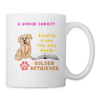 Golden Retriever Reading Quote for women and girls - Mug - white - Right