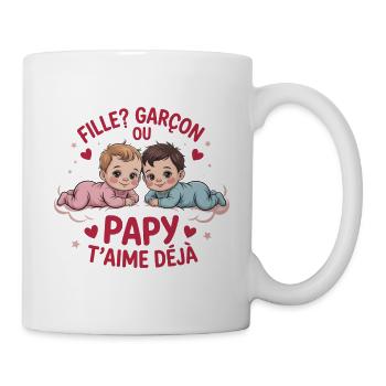 Gender Reveal Opa Party Baby Reveal - Tasse - Weiß - Rechts