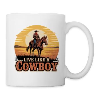 Conception graphique de Cowboy Sunset Ride - Mug blanc - blanc - Droite