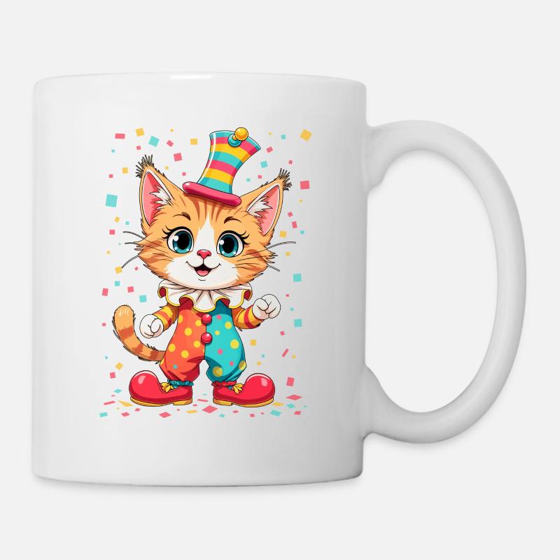 Chaton Clown Joyeux Impression Instantanée - Mug blanc - blanc