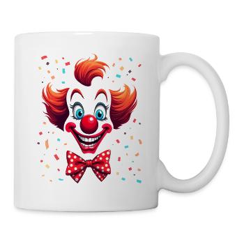 Frecher Clown mit Konfetti Design - Tasse - Weiß - Rechts