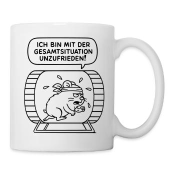 Mit der Gesamtsituation unzufrieden! WUNSCHFARBE! - Tasse - Weiß - Rechts