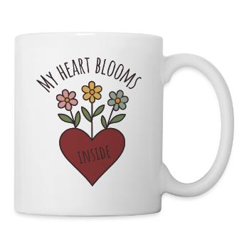 Heart with Flowers - Vintage - Mug - white - Right