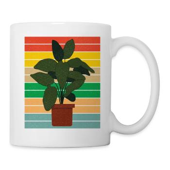 Potted houseplant flat retro - Tasse - Weiß - Rechts