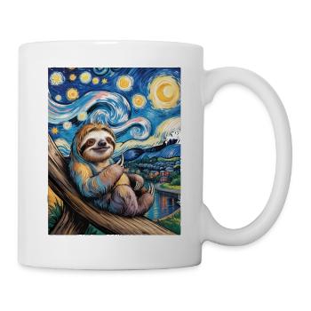 Sloth in Van Gogh style – art meets chill - Mug - white - Right