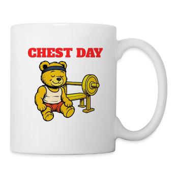 Wake Me Up When It's Chest Day - Humor Fitness - Tasse - Weiß - Rechts
