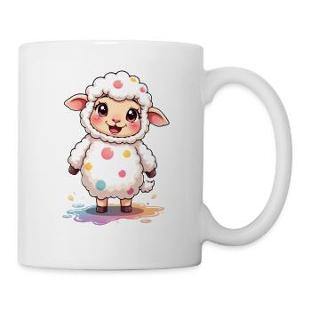 Cute sheep character with colorful dots - Mug - white - Right