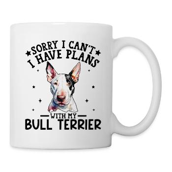 Bull Terrier Artistic Portrait on Black - Mug - white - Right