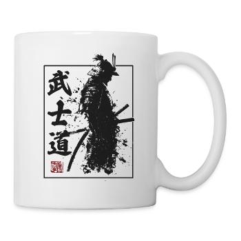 Vintage Japan Katana Sumi-e Japanischer Samurai - Tasse - Weiß - Rechts