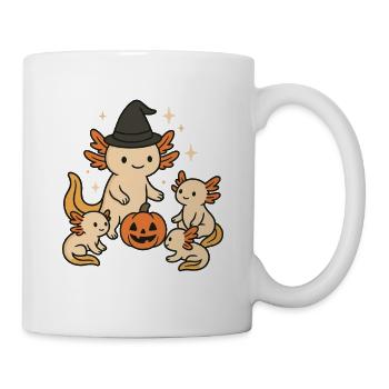 Halloween Axolotl Familie mit Kürbis - Tasse - Weiß - Rechts