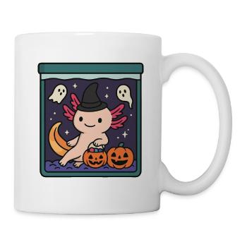 Mignon axolotl d’Halloween avec chapeau de sorcière - Mug blanc - blanc - Droite