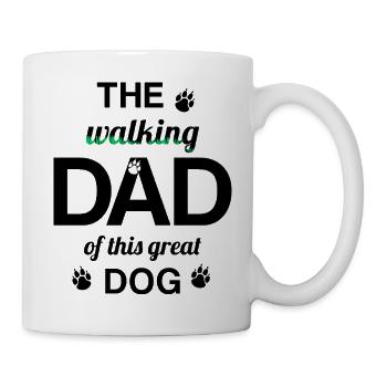 WALKING DAD dog dog owner walking with dog - Mug - white - Right