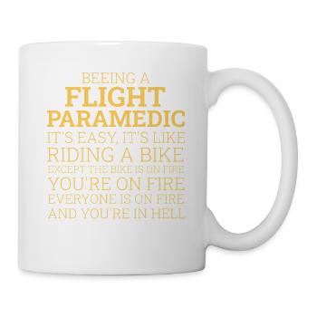 Flight Paramedic Riding A Bike Air Rescue - Mug - white - Right