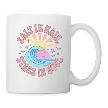 Sel Dans Les Cheveux Étoiles Dans L’âme Cadeau De Vacances D’été - Mug blanc - blanc - Droite