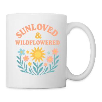 Sunloved Wildflowered Floral Motif Summer Bohemian - Mug - white - Right