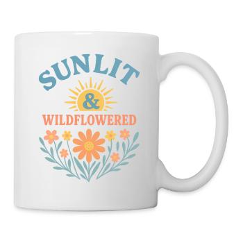 Sunlit Wildflowered Floral Motif Summer Bohemian - Mug - white - Right