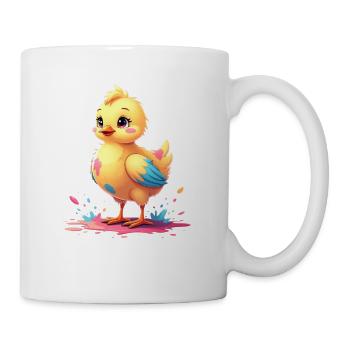 Poussin mignon avec des touches de couleur - Mug blanc - blanc - Droite
